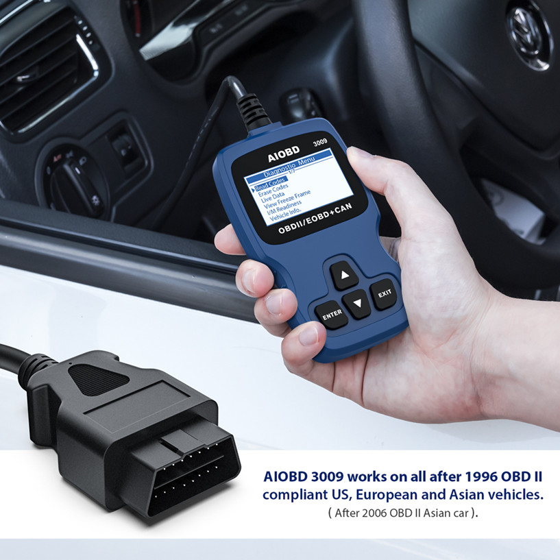 AIOBD 3009 OBD2 Automotive Scanner Engine Light Check Code Reader Tester 