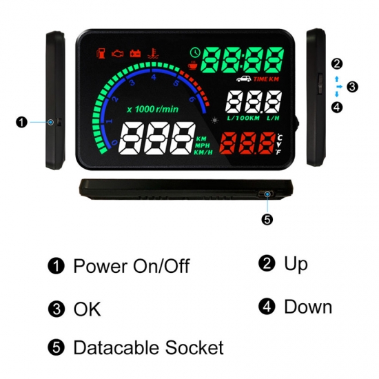 AUSLAND H305 HUD Head Up Display OBD2 Scanner HUD